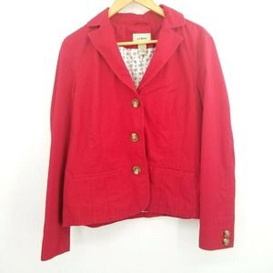 LL Bean Blazer Jacket 3 Button Cotton Pocketed